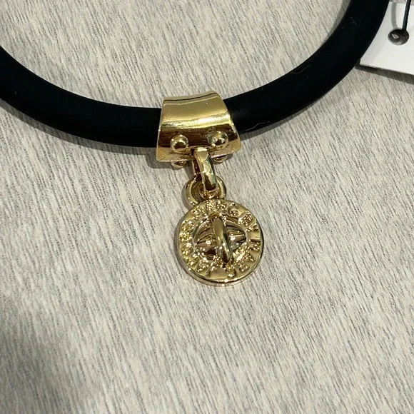 2 NWT Marc by Marc Jacobs Black Silicone Charm Bracelet & Braided Bracelet - Picture 4 of 7